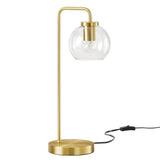 Silo Glass Globe Glass and Metal Table Lamp by Lefancy