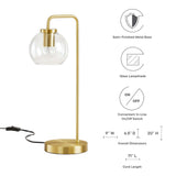 Silo Glass Globe Glass and Metal Table Lamp by Lefancy