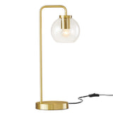 Silo Glass Globe Glass and Metal Table Lamp by Lefancy