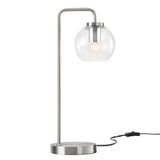 Silo Glass Globe Glass and Metal Table Lamp by Lefancy