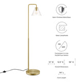 Element Transparent Glass Glass and Metal Floor Lamp by Lefancy