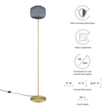 Reprise Glass Sphere Glass and Metal Floor Lamp by Lefancy