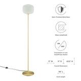 Reprise Glass Sphere Glass and Metal Floor Lamp by Lefancy