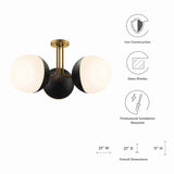 Stellar 3-Light Semi-Flush Ceiling Light by Lefancy