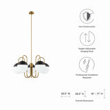 Stellar 5-Light Chandelier by Lefancy