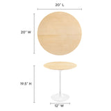 Lippa 20" Round Wood Grain Side Table by Lefancy