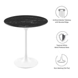 Lippa 20" Round Artificial Marble Side Table by Lefancy