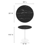 Lippa 20" Round Artificial Marble Side Table by Lefancy