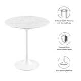 Lippa 20" Round Artificial Marble Side Table by Lefancy