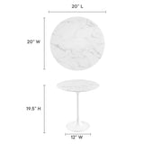 Lippa 20" Round Artificial Marble Side Table by Lefancy