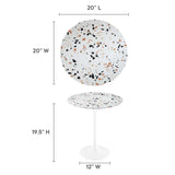 Lippa 20" Round Terrazzo Side Table by Lefancy