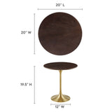 Lippa 20" Round Wood Grain Side Table by Lefancy