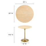 Lippa 20" Round Wood Grain Side Table by Lefancy