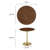 Lippa 20" Round Wood Grain Side Table by Lefancy