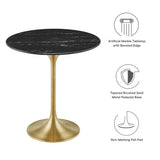 Lippa 20" Round Artificial Marble Side Table by Lefancy