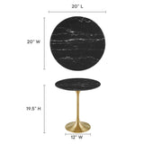 Lippa 20" Round Artificial Marble Side Table by Lefancy