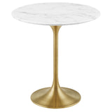 Lippa 20" Round Artificial Marble Side Table by Lefancy