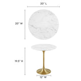 Lippa 20" Round Artificial Marble Side Table by Lefancy