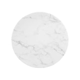 Lippa 20" Round Artificial Marble Side Table by Lefancy