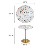 Lippa 20" Round Terrazzo Side Table by Lefancy