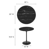 Lippa 20" Round Artificial Marble Side Table by Lefancy