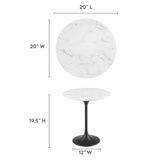 Lippa 20" Round Artificial Marble Side Table by Lefancy