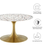 Lippa 28" Round Terrazzo Coffee Table by Lefancy