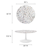 Lippa 36" Round Terrazzo Coffee Table by Lefancy