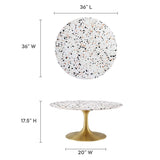 Lippa 36" Round Terrazzo Coffee Table by Lefancy