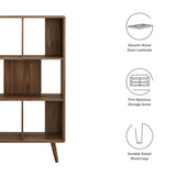 Transmit 5 Shelf Wood Grain Bookcase by Lefancy