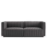 Conjure Channel Tufted Performance Velvet Loveseat by Lefancy