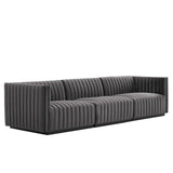 Conjure Channel Tufted Performance Velvet Sofa by Lefancy