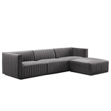 Conjure 4-Piece Channel Tufted Performance Velvet Sectional by Lefancy