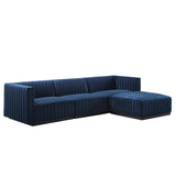Conjure 4-Piece Channel Tufted Performance Velvet Sectional by Lefancy