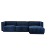 Conjure 4-Piece Channel Tufted Performance Velvet Sectional by Lefancy