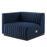 Conjure 4-Piece Channel Tufted Performance Velvet Sectional by Lefancy