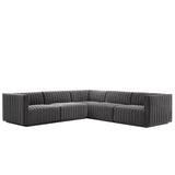 Conjure 5-Piece Channel Tufted Performance Velvet Sectional by Lefancy