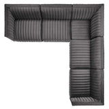 Conjure 5-Piece Channel Tufted Performance Velvet Sectional by Lefancy