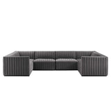 Conjure 6-Piece Channel Tufted Performance Velvet Sectional by Lefancy