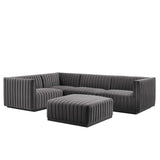 Conjure 5-Piece Channel Tufted Performance Velvet Sectional by Lefancy
