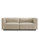 Conjure Channel Tufted Upholstered Fabric Loveseat by Lefancy