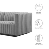 Conjure 4-Piece Channel Tufted Upholstered Fabric Sofa by Lefancy