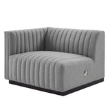 Conjure 4-Piece Channel Tufted Upholstered Fabric Sofa by Lefancy