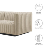 Conjure 4-Piece Channel Tufted Upholstered Fabric L-Shaped Sectional by Lefancy