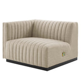 Conjure 4-Piece Channel Tufted Upholstered Fabric L-Shaped Sectional by Lefancy