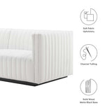 Conjure 4-Piece Channel Tufted Upholstered Fabric L-Shaped Sectional by Lefancy