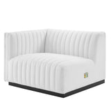 Conjure 4-Piece Channel Tufted Upholstered Fabric L-Shaped Sectional by Lefancy
