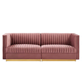 Sanguine Channel Tufted Performance Velvet Modular Sectional Sofa Loveseat by Lefancy