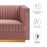 Sanguine Channel Tufted Performance Velvet 3-Seat Modular Sectional Sofa by Lefancy