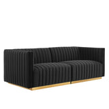 Conjure Channel Tufted Performance Velvet Loveseat by Lefancy